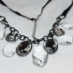 Source Unknown Gothic Charm Cut Glass Crystal Dangles Black Link Chain Ribbon Choker Necklace Photo 2