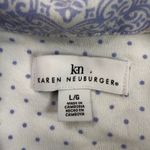 Karen Neuberger Pajama Set L/G Blue White‎ Pattern Short Sleeve Top Pants Size undefined Photo 2