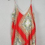 Renee C . Womens Shift Dress Size L Red Bandana Print Spaghetti Strap Scoop Neck Photo 5