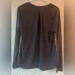 Hale Bob  silk blend brown paisley blouse, ruffled sleeves, tassels; size L Photo 6