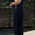 Brand New Shiny By Nature Size 3X Black Denim Overall Jeans Heart Chest Pocket Photo 1