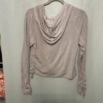 Free People Movement Mauve Ruched Drawstring Hoodie Long Sleeve Zip Up Size M Gray Size M Photo 2