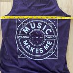Queer Eye Women's Purple Graphic Tank Top "Music Makes Me Wanna Dance" S Photo 4