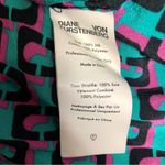 Diane Von Furstenberg DVF Chain Print Silk Cropped Short Sleeve V-Neck Top Button Front Boxy Pajama L Photo 14