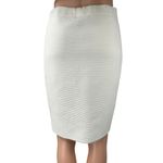 Rebecca Minkoff Amelia White Ribbed Knit Straight Pencil Knee Length Skirt Sz M Photo 2