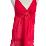 Vintage Babydoll Nightgown Lingerie Sz L Red Mini Adjustable Strap Sexy Size L Photo 0