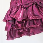 Vintage 80s Magenta Ruffle Bow Formal Mini Dress Purple Size XS Photo 6