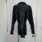 Babaton Aritzia  Jacket Women’s large L black vegan leather Ava moto belted‎ Photo 2