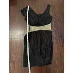 Alexander McQueen VINTAGE SUPER UNIQUE  Black Toga Dress with Gold Size 4 Photo 7