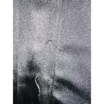 PAMELA MILANO Italian Black Satin Midi Dress IT 50 (XL) Green Cuff Dolman Sleeve Photo 4