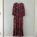 Free People Golden Hour Floral Print Smock Waist Wine Combo Maxi Dress Photo 4