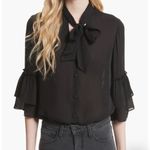 L'Agence L’AGENCE Desa Ruffle Sleeve 100% Silk Blouse XS Photo 0
