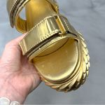 Giuseppe Zanotti NEW  Blabber Gummy Chrome Gold Leather Platform Dad Sandals 36 Photo 4