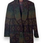 American Eagle Vintage  Wool Blend Southwestern Aztec‎ Dad Coat Jacket Womens Med Photo 0