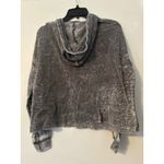 Vintage Havana Vintage‎ Havana Gray Acid Wash Rainbow Striped Hoodie Sweatshirt S crop cutoff Photo 3