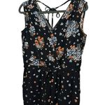 Loft Ladies Pant Suit Black Floral Sleeveless Career Pant Suit SZ Petite Small Photo 2