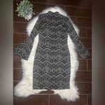 Alex Marie  Aly Sparkly black/Gold Lace Jacquard Bell Sleeve Dress sz 8 Photo 8