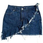 BDG Urban Outfitters Dark Wash Ruffle Frayed Raw Hem Denim Mini Skirt OB716105 Photo 0