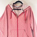 Nike Womens Hoodie Pink Dri Fit Full Zip Sweatshirt Drawstring Swoosh Size Large Photo 4