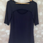 Cable & Gauge  Navy Blue Blouse Photo 0