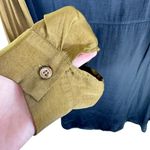 MIOU MUSE Mustard Black Cream Color Block Collared Light Button Up Blouse Size M Size M Photo 5