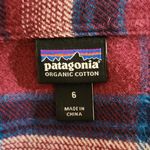 Burgundy and Navy Plaid Flannel Shirt Size 6 Patagonia Women's Flannel Photo 5