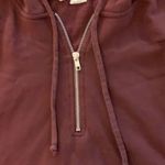 Sky And Sparrow  burgundy crop zip up hoodie Photo 4