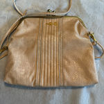 Jessica Simpson  Crossbody Bag Purse foldover kisslock Beige croc embossed Photo 5