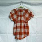 Anthropologie  Maeve Orange Gingham Button Down Sz XS Photo 9