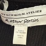 & Other Stories & OTHER STORIES Fitted Black Ribbed Open Back Midi Dress Size‎ Small Photo 5