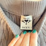 Sack's 100% Cotton Cable Knit Sweater Wide Leg Pants in Gray Ombre size M/L Size M Photo 6