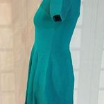 Shoshanna  teal green blue short sleeve ribbed pleated dress size medium Photo 5