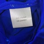 Assali  Royal blue pleated high waisted long slit maxi skirt Photo 4