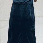Taylor NWT Dark Emerald Stretch Velvet Maxi Dress Photo 0
