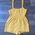 Urban Outfitters  Tie Back Romper Yellow White Embroidered Polkadot Medium Photo 2