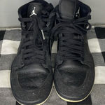 Jordan Air ‎ 1 Women’s Mid Black Glitter Sneakers Black Size 6 Photo 0