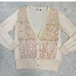 J.Crew Cotton/Silk Pink FLower Petal V-Neck Cardigan Worn By Michelle Obama S Photo 0