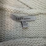 Cozy Casual Elegant Cream Cable Knit Sweater Photo 1