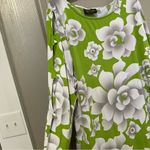 Bob Mackie  Vibrant Green and White Floral Top Open Sleeve Classy Church 1X Photo 2