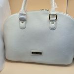 joy & iman  Cream Pebble Leather Satchel Purse Photo 0