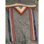 Boom Boom Jeans  EUC Women's Embellished Embroidered Boho Denim Jacket Size L Photo 5