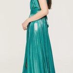 Bronx and Banco Romi Metallic Gown Blue Womens Size XS Photo 4