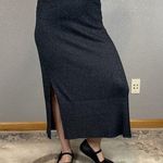 Banana Republic  Maxi Shine Sweater Skirt Size XL Black Lurex Yarn Side Slits Photo 0