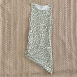 Gilli White Green Sleeveless Bodycon Asymmetric Hem Animal Print Mini Dress Sz S Photo 73