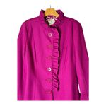 Tulle Anthropologie Coat Women Small Pink Wool Ruffle Button Front Coat Preppy Photo 4