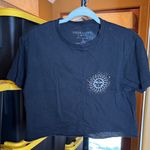Obsessive Love NWOT  Black Crop Top with Sun Moon Starts Design Tee Size Medium Photo 0