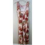 Paper Heart Anthropologie Pink Floral Sleeveless Linen Midi Dress Size MED NWT Photo 7