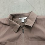 Athleta  Womens Brown Utility Dress Sz M Short Sleeve Zip Front Drawstring Waist Photo 3