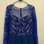 Long sleeve blue and rhinestones Size 12 Photo 1