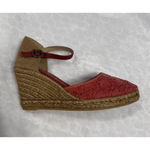 Viscata Barcelona Espadrilles Wedge Size 40 Euro 9 US Ankle Strap Crochet Fabric Pink Photo 7